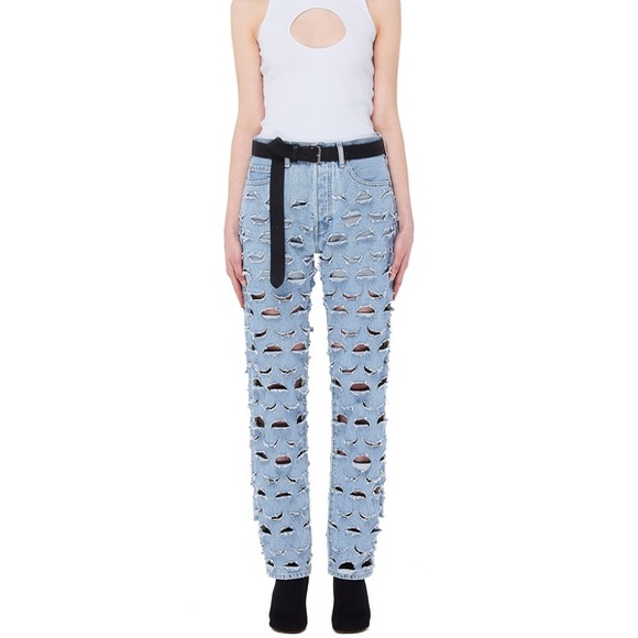 NWOT VETEMENTS x Levis laser cut distressed denim jeans RARE XS - Picture 4 of 16